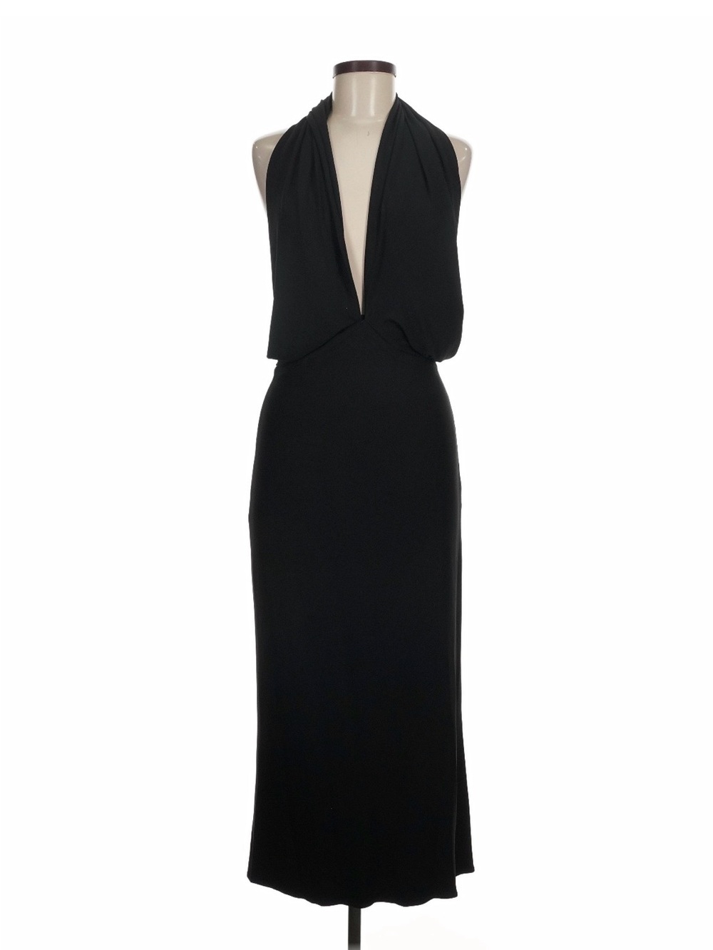 Ralph Lauren Collection Purple Label Black Silk Halter Open Back Evening Gown 6